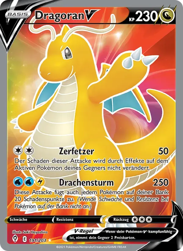 Dragoran V — Drachenwandel 191 German Pokémon card