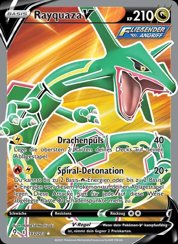 Rayquaza V — Drachenwandel 193 German Pokémon card