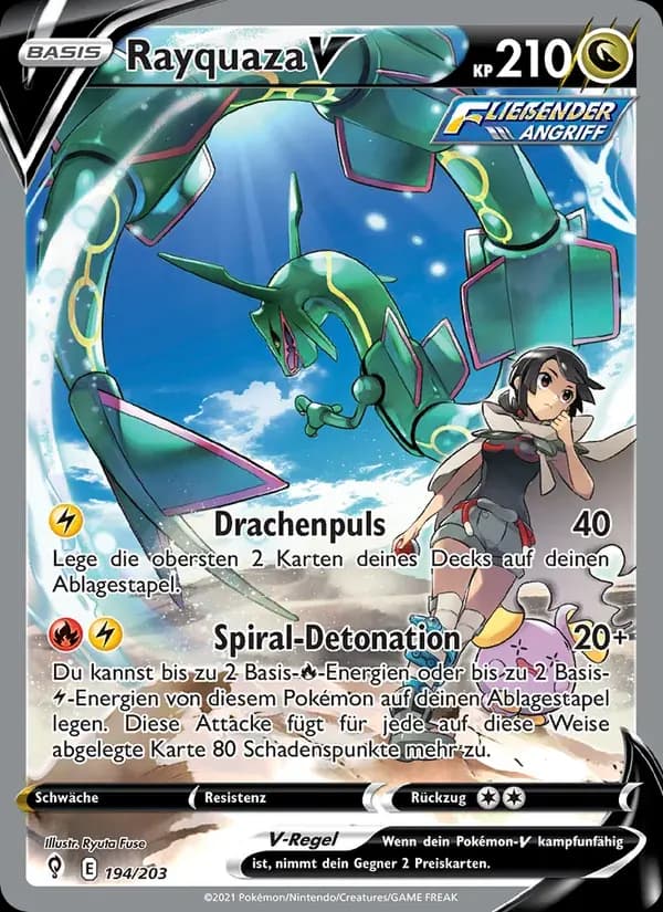Rayquaza V — Drachenwandel 194 German Pokémon card