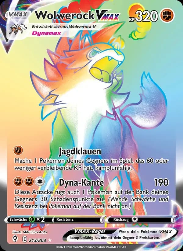 Wolwerock VMAX — Drachenwandel 213 German Pokémon card