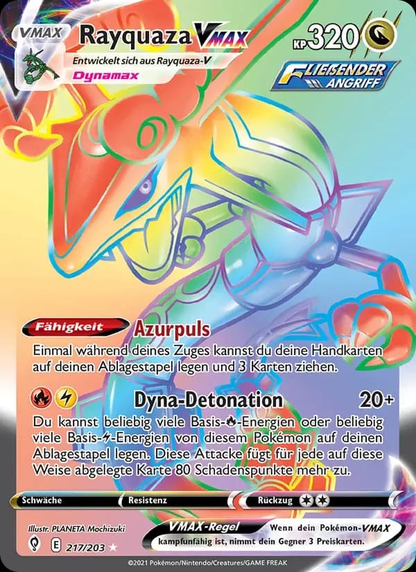 Rayquaza VMAX — Drachenwandel 217 German Pokémon card