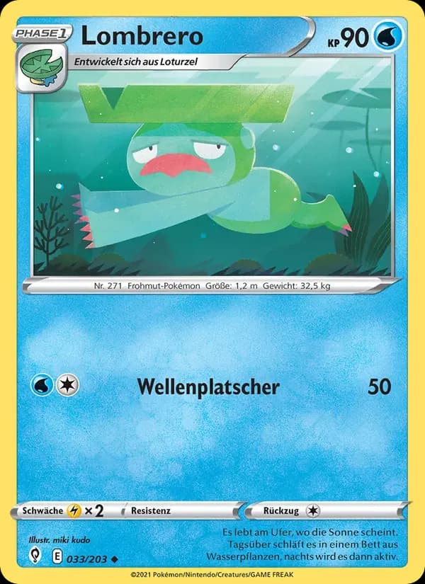 Lombrero — Drachenwandel 33 German Pokémon card