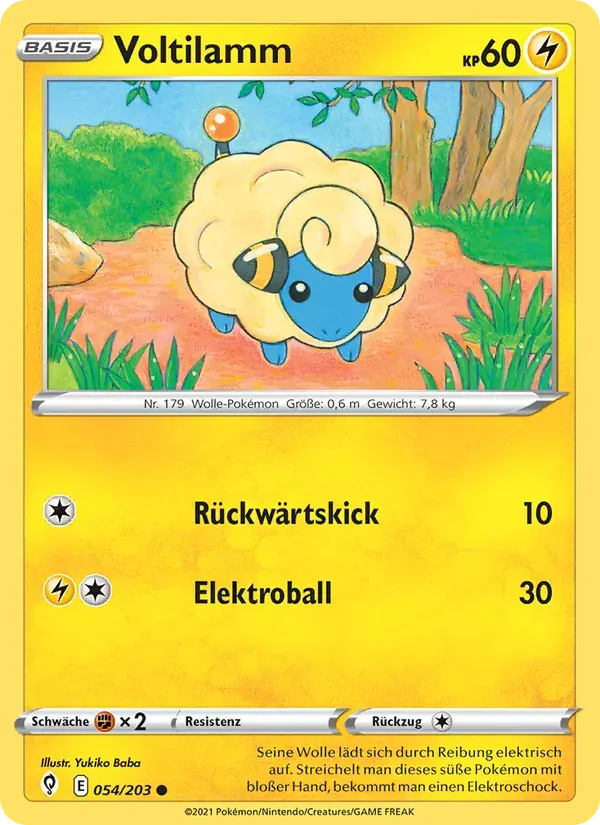 Voltilamm — Drachenwandel 54 German Pokémon card
