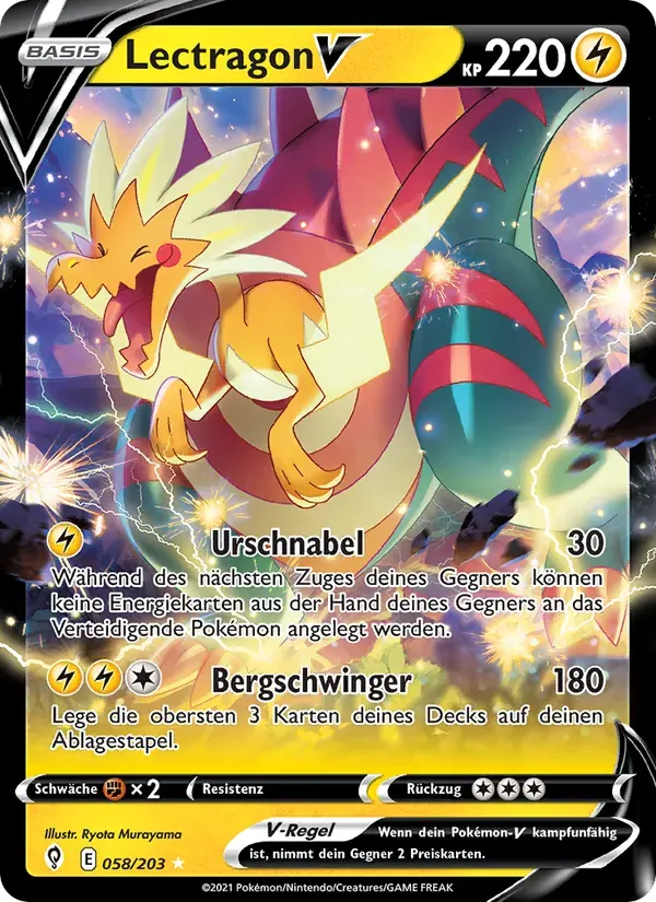 Lectragon V — Drachenwandel 58 German Pokémon card
