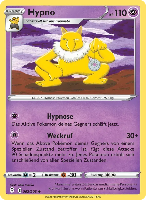 Hypno — Drachenwandel 62 German Pokémon card