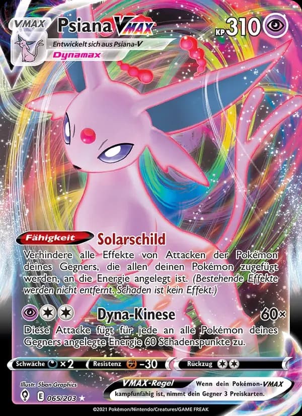 Psiana VMAX — Drachenwandel 65 German Pokémon card