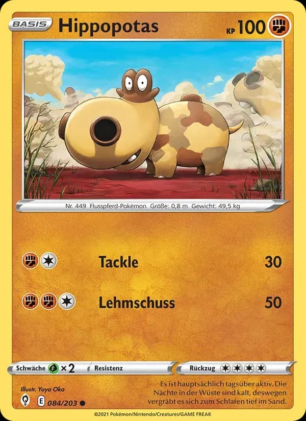 Hippopotas — Drachenwandel 84 German Pokémon card
