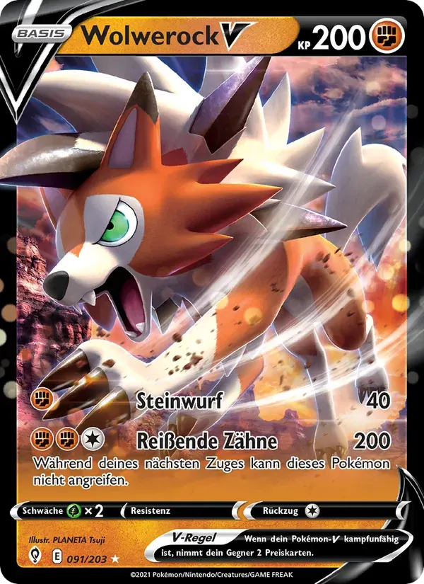 Wolwerock V — Drachenwandel 91 German Pokémon card