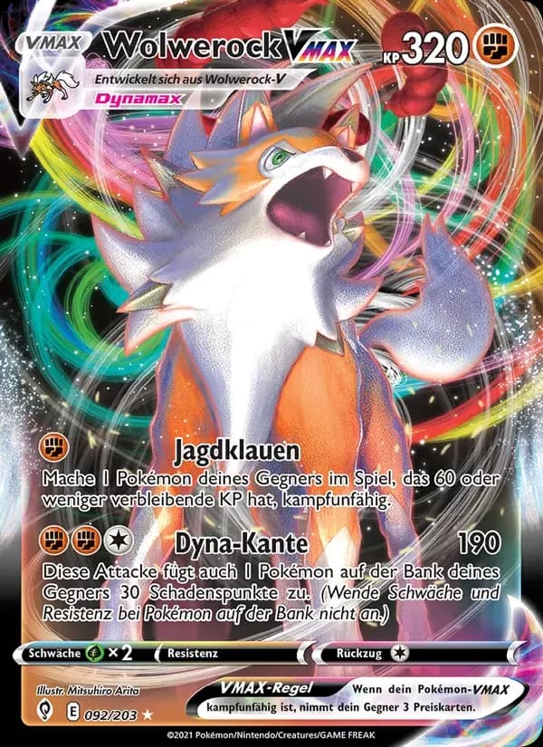 Wolwerock VMAX — Drachenwandel 92 German Pokémon card
