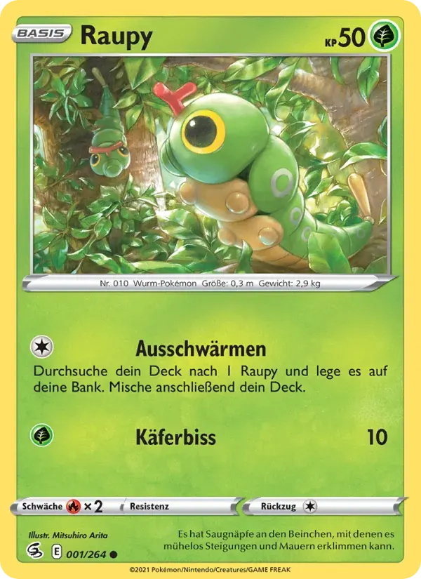 Raupy — Fusionsangriff 1 German Pokémon card