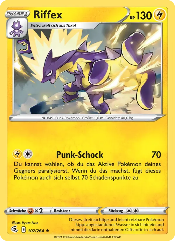 Riffex — Fusionsangriff 107 German Pokémon card