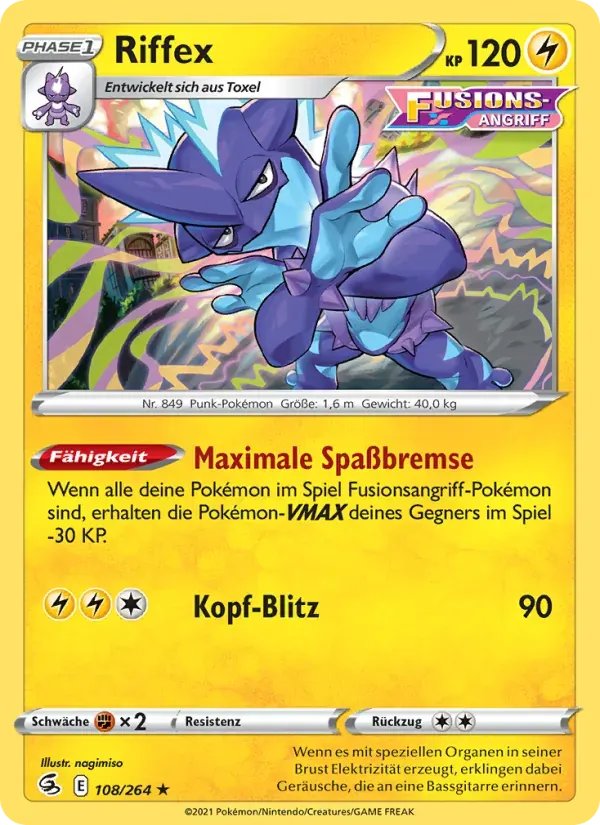 Riffex — Fusionsangriff 108 German Pokémon card