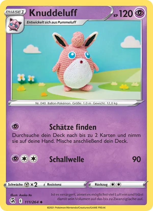 Knuddeluff — Fusionsangriff 111 German Pokémon card