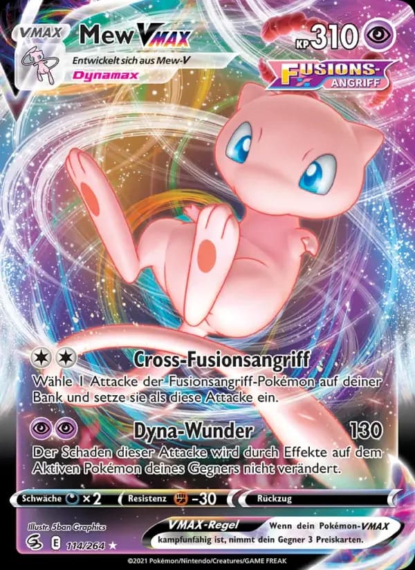 Mew VMAX — Fusionsangriff 114 German Pokémon card