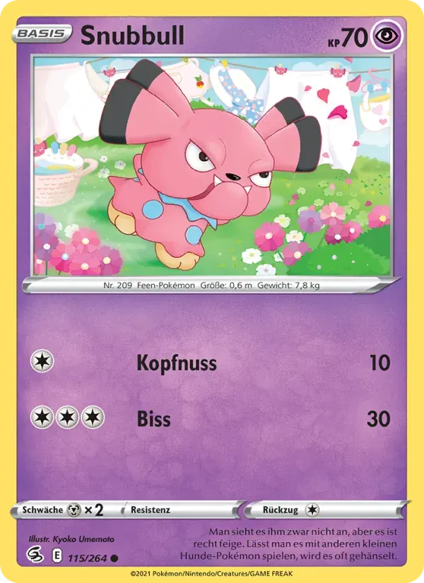 Snubbull — Fusionsangriff 115 German Pokémon card