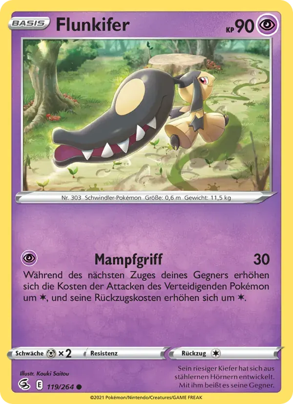 Flunkifer — Fusionsangriff 119 German Pokémon card