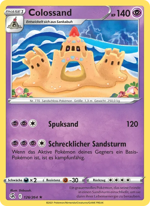 Colossand — Fusionsangriff 126 German Pokémon card