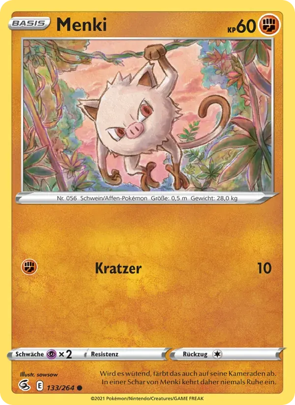 Menki — Fusionsangriff 133 German Pokémon card