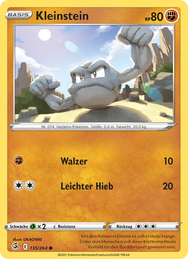 Kleinstein — Fusionsangriff 135 German Pokémon card