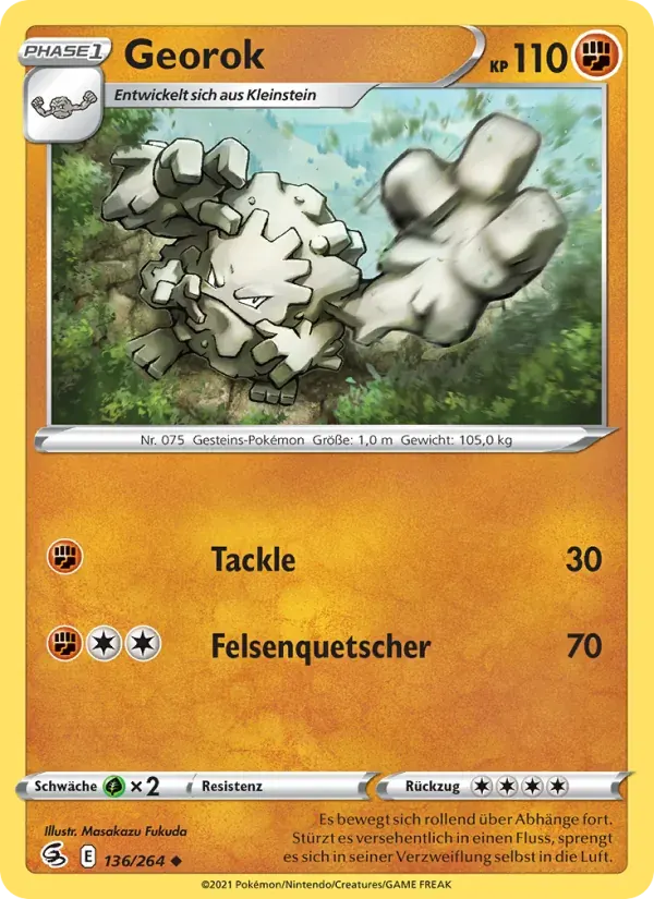 Georok — Fusionsangriff 136 German Pokémon card