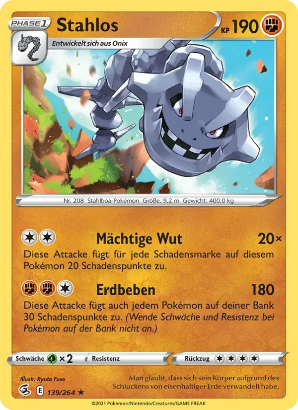 Stahlos — Fusionsangriff 139 German Pokémon card