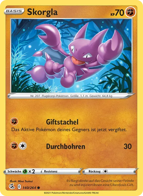Skorgla — Fusionsangriff 140 German Pokémon card