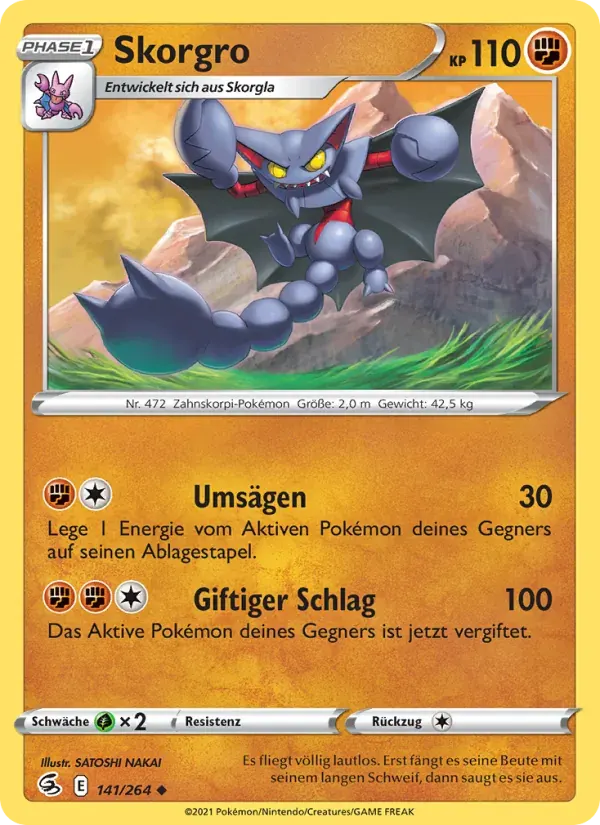 Skorgro — Fusionsangriff 141 German Pokémon card
