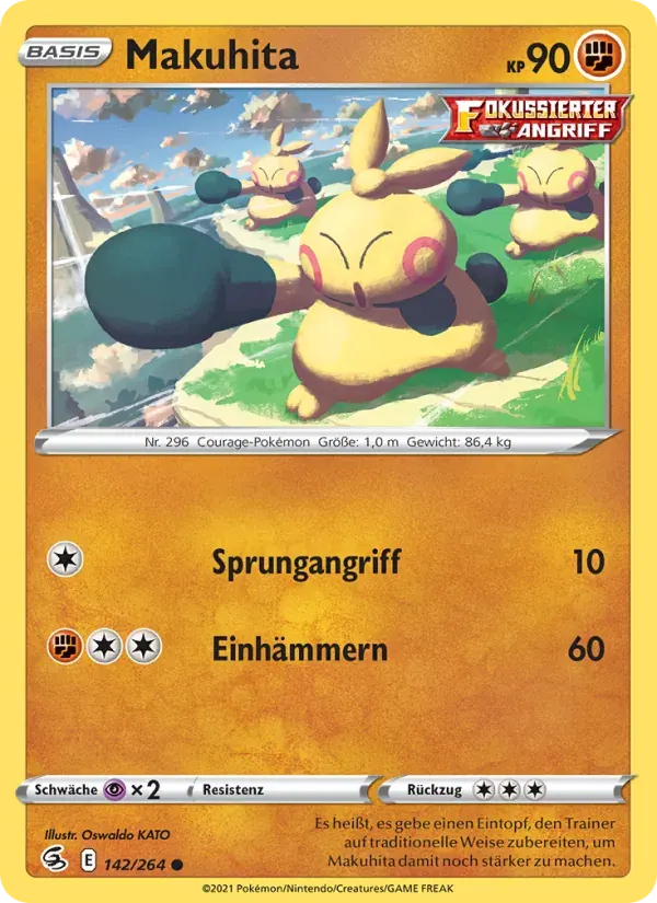 Makuhita — Fusionsangriff 142 German Pokémon card