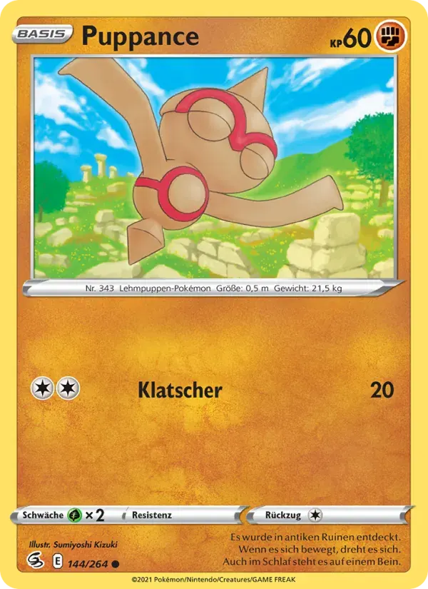 Puppance — Fusionsangriff 144 German Pokémon card