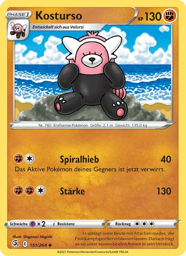 Kosturso — Fusionsangriff 151 German Pokémon card