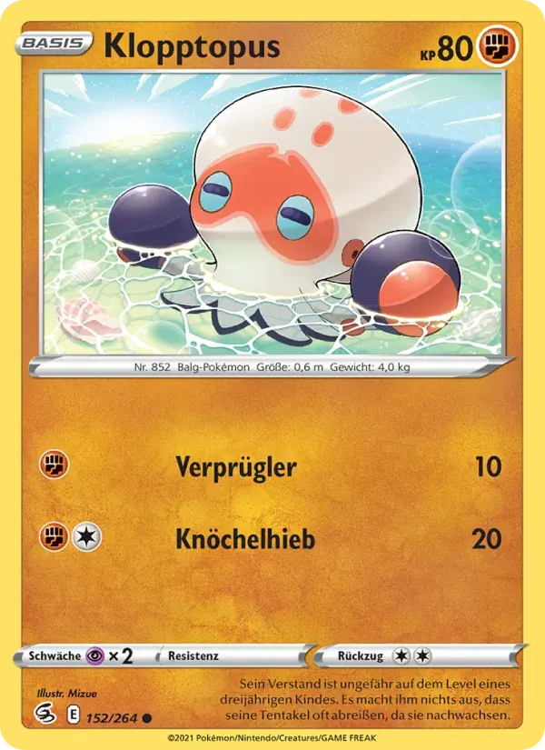 Klopptopus — Fusionsangriff 152 German Pokémon card