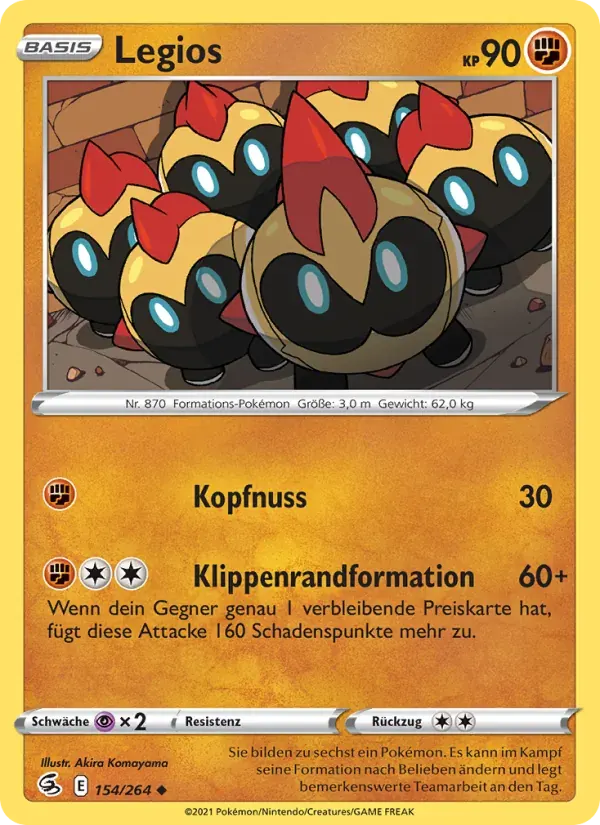 Legios — Fusionsangriff 154 German Pokémon card