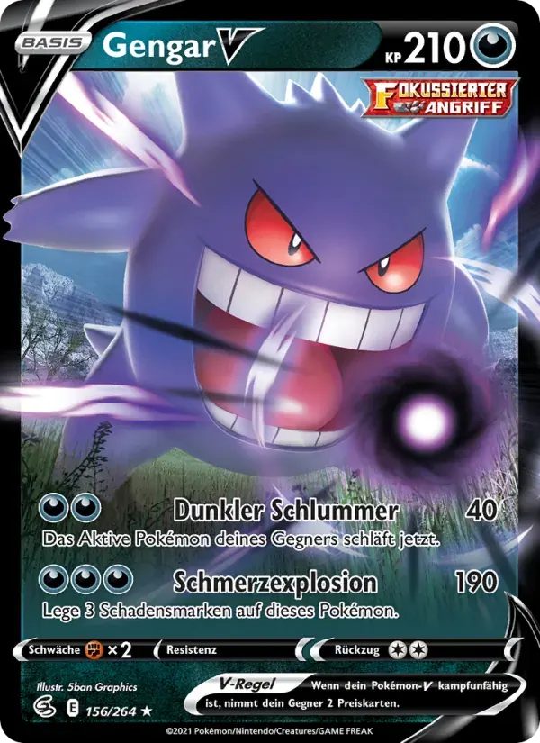 Gengar V — Fusionsangriff 156 German Pokémon card
