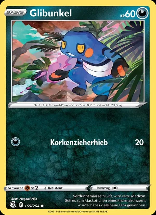 Glibunkel — Fusionsangriff 165 German Pokémon card