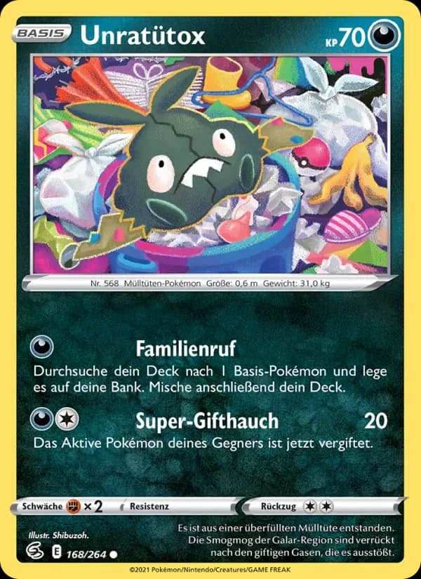 Unratütox — Fusionsangriff 168 German Pokémon card