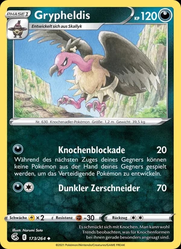 Grypheldis — Fusionsangriff 173 German Pokémon card