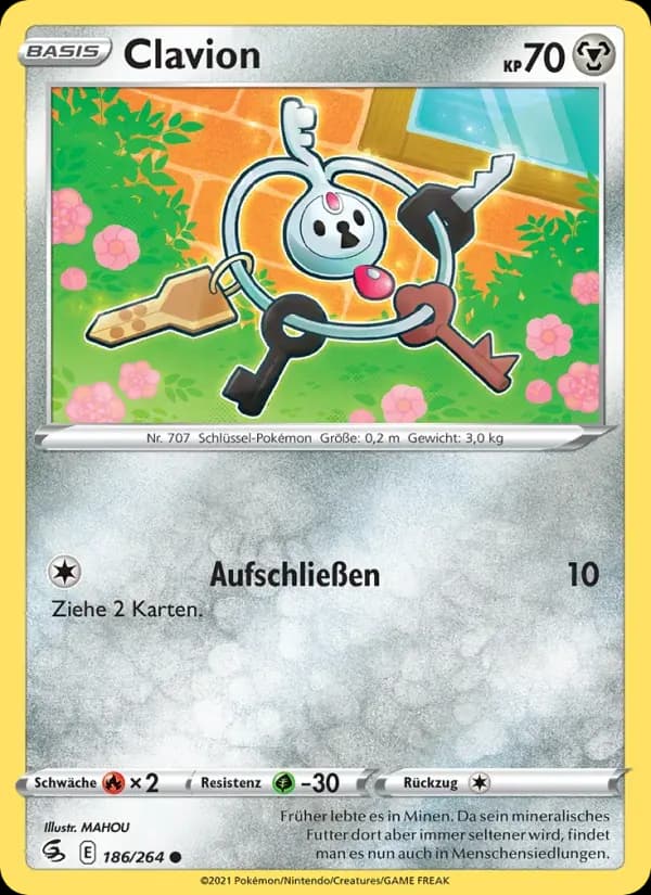 Clavion — Fusionsangriff 186 German Pokémon card