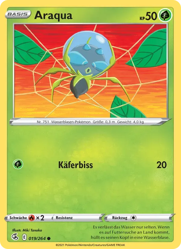 Araqua — Fusionsangriff 19 German Pokémon card