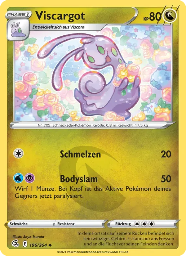 Viscargot — Fusionsangriff 196 German Pokémon card