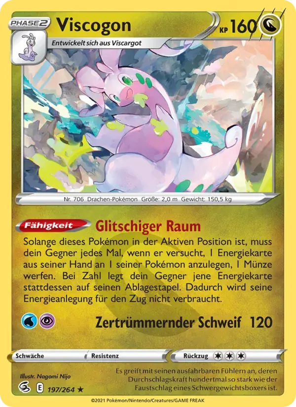 Viscogon — Fusionsangriff 197 German Pokémon card