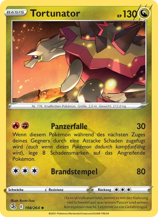Tortunator — Fusionsangriff 198 German Pokémon card