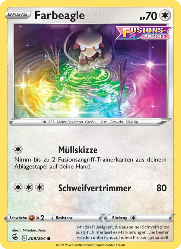 Farbeagle — Fusionsangriff 209 German Pokémon card