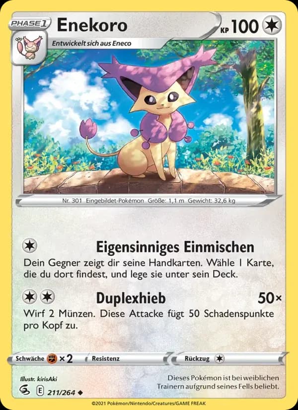 Enekoro — Fusionsangriff 211 German Pokémon card
