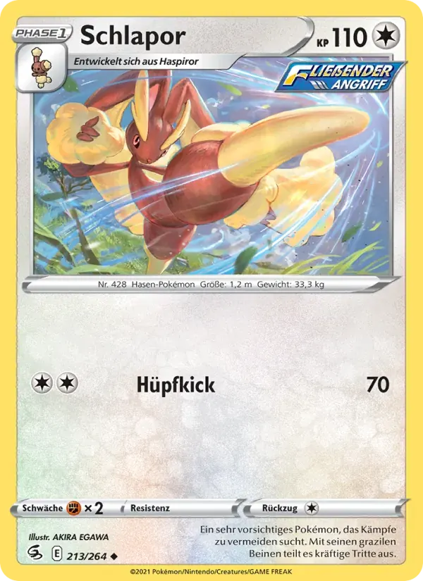 Schlapor — Fusionsangriff 213 German Pokémon card