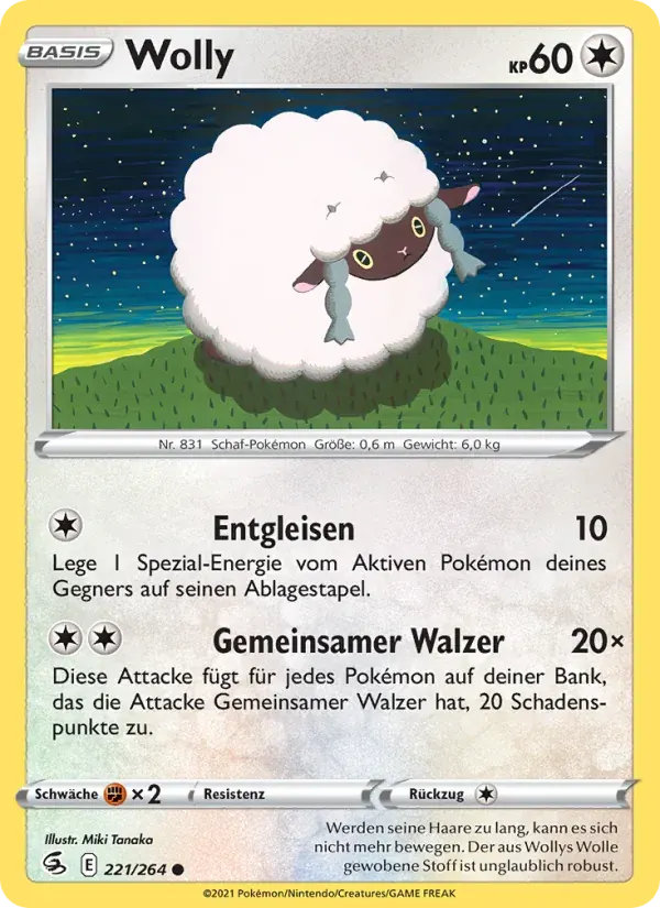 Wolly — Fusionsangriff 221 German Pokémon card