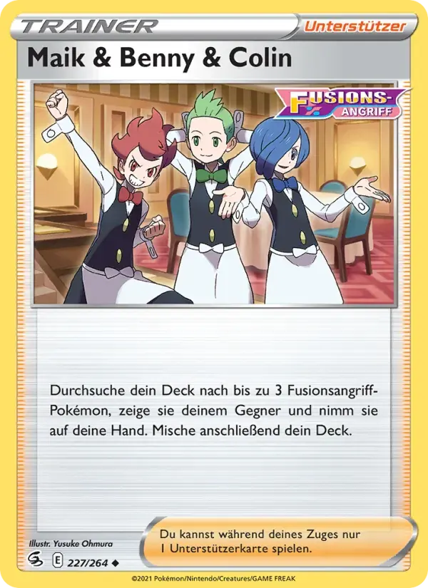 Maik & Benny & Colin — Fusionsangriff 227 German Pokémon card
