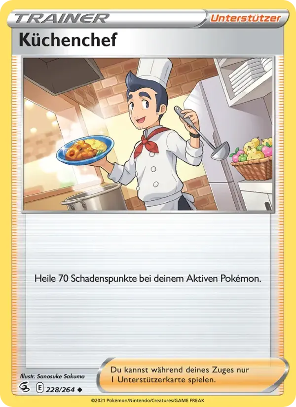 Küchenchef — Fusionsangriff 228 German Pokémon card