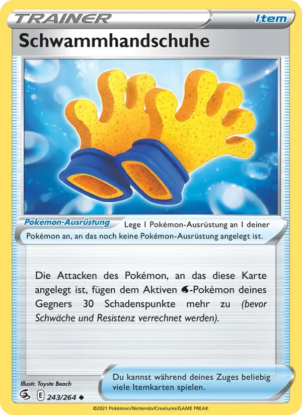 Schwammhandschuhe — Fusionsangriff 243 German Pokémon card