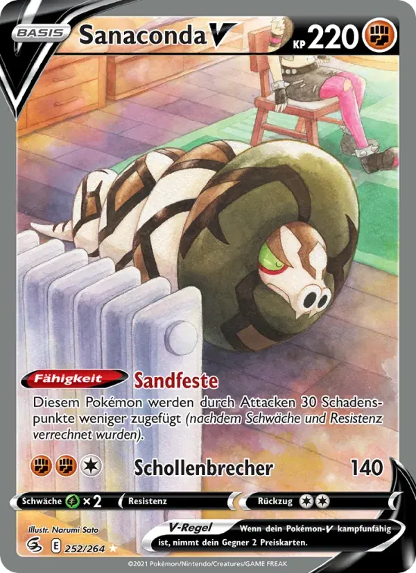 Sanaconda V — Fusionsangriff 252 German Pokémon card