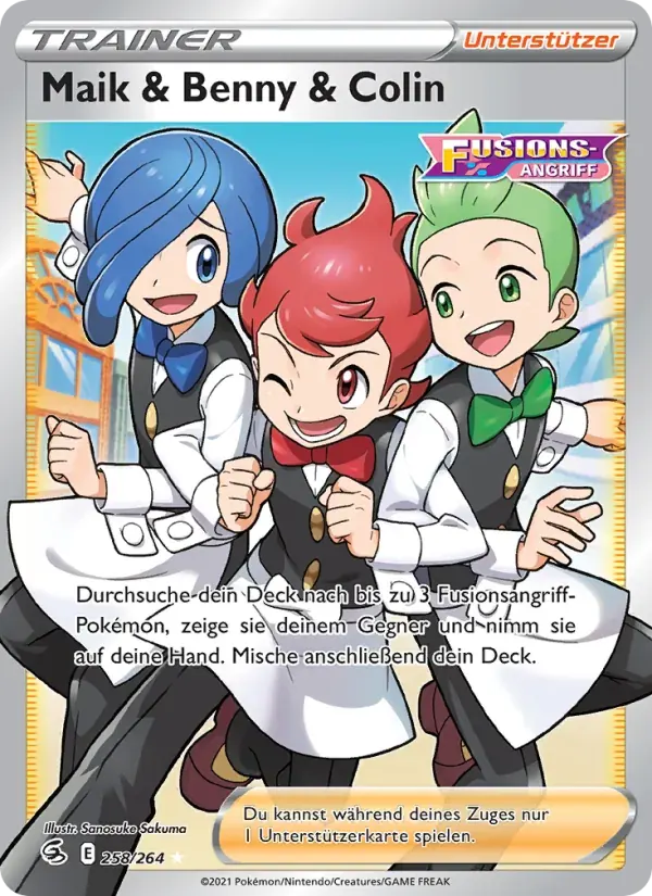 Maik & Benny & Colin — Fusionsangriff 258 German Pokémon card